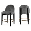 Meridian Furniture Torino Black Fabric Upholstered Counter Stool (Set of 2)
