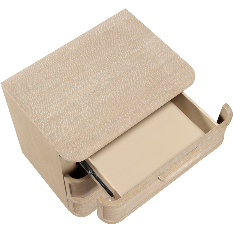 Meridian Furniture Tiberio Natural Oak Veneer And Solid Wood Nightstand