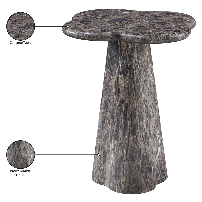 Meridian Furniture Nola Brown Concrete Indoor/Outdoor End Table