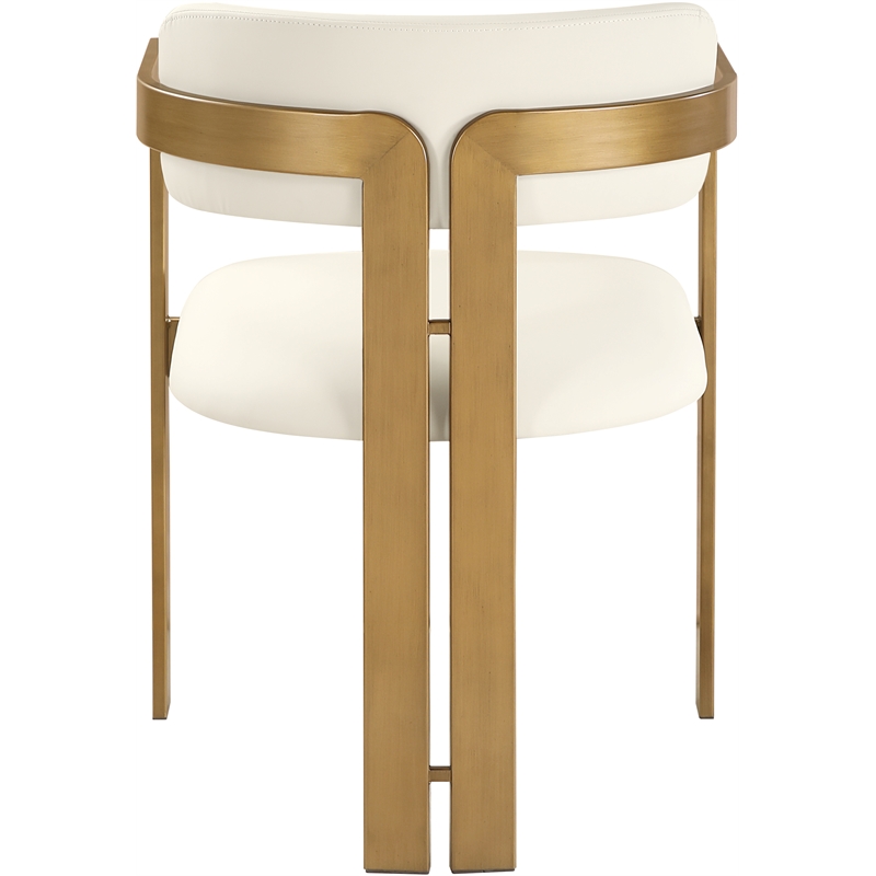 Meridian Furniture Aurum Cream Vegan Leather Dining Chair (Set of 2)