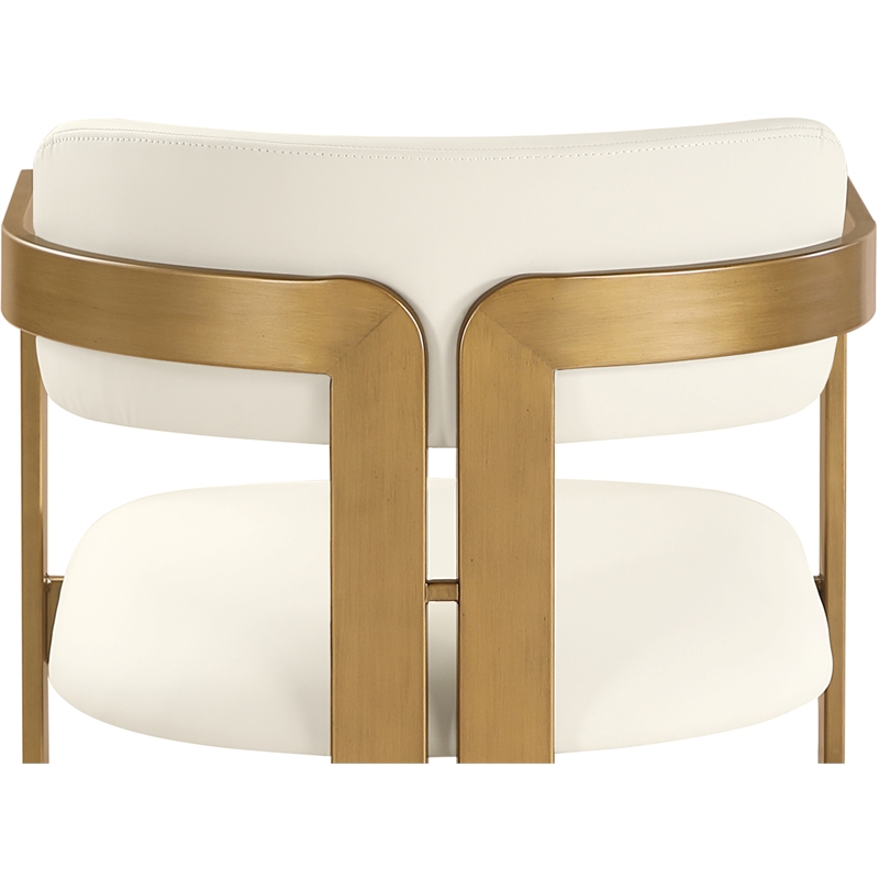 Meridian Furniture Aurum Cream Vegan Leather Dining Chair (Set of 2)