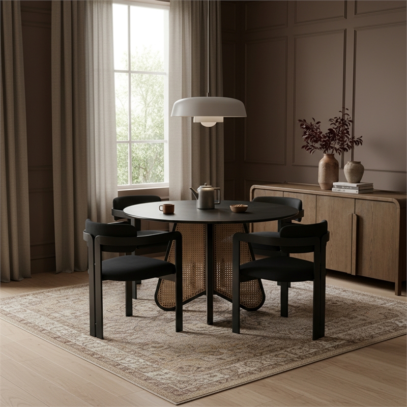 Meridian Furniture Aurum Black Vegan Leather Dining Chair (Set of 2)