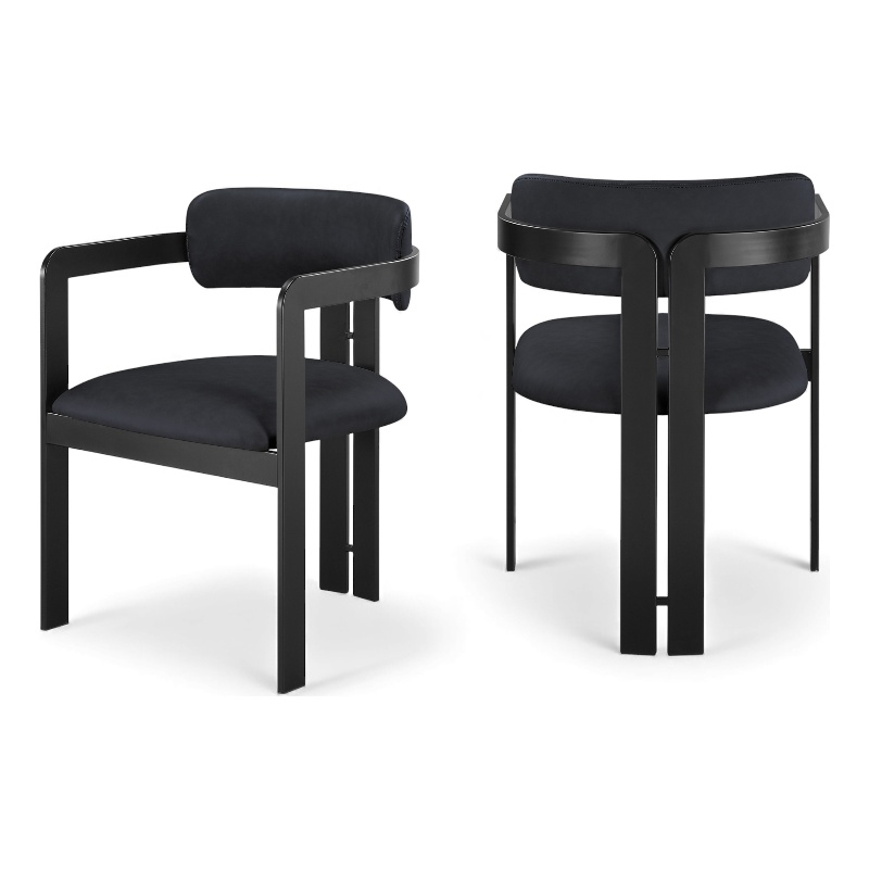 Meridian Furniture Aurum Black Vegan Leather Dining Chair (Set of 2)