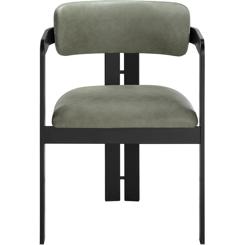 Meridian Furniture Aurum Green Vegan Leather Dining Chair (Set of 2)