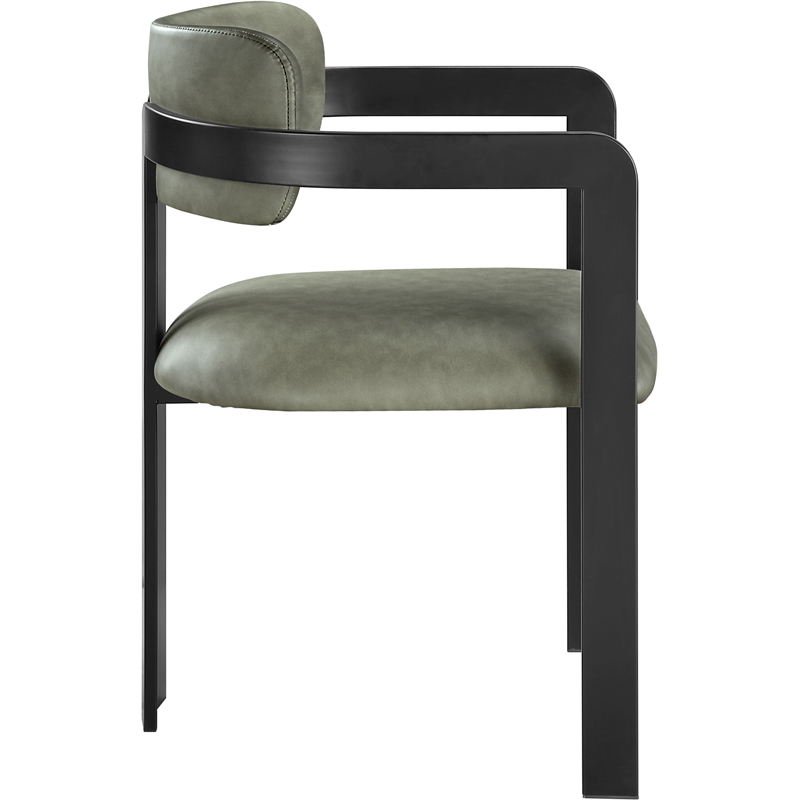 Meridian Furniture Aurum Green Vegan Leather Dining Chair (Set of 2)