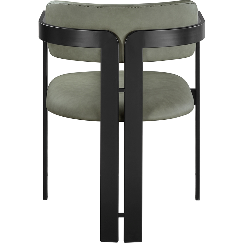 Meridian Furniture Aurum Green Vegan Leather Dining Chair (Set of 2)