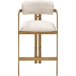 Meridian Furniture Aurum Beige Linen Textured Fabric Upholstered Counter Stool