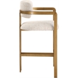 Meridian Furniture Aurum Beige Linen Textured Fabric Upholstered Counter Stool