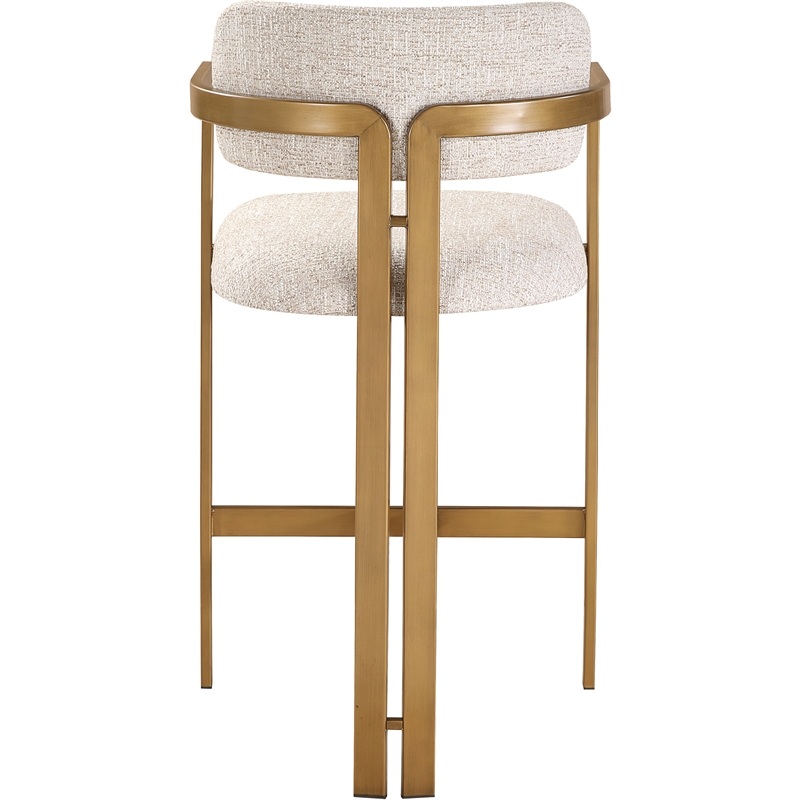 Meridian Furniture Aurum Beige Linen Textured Fabric Upholstered Counter Stool