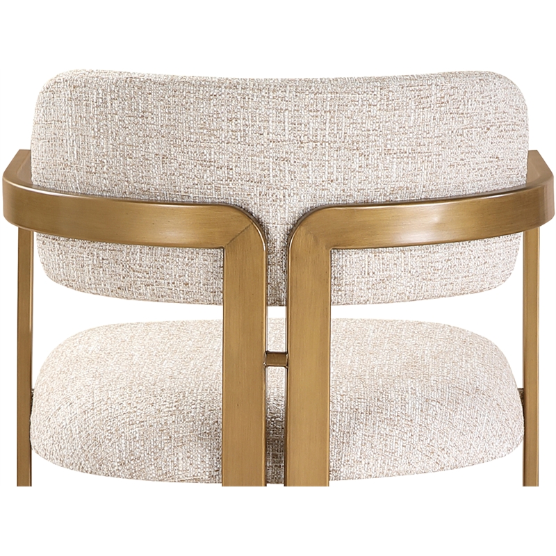 Meridian Furniture Aurum Beige Linen Textured Fabric Upholstered Counter Stool