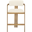Meridian Furniture Aurum Cream Vegan Leather Upholstered Counter Stool