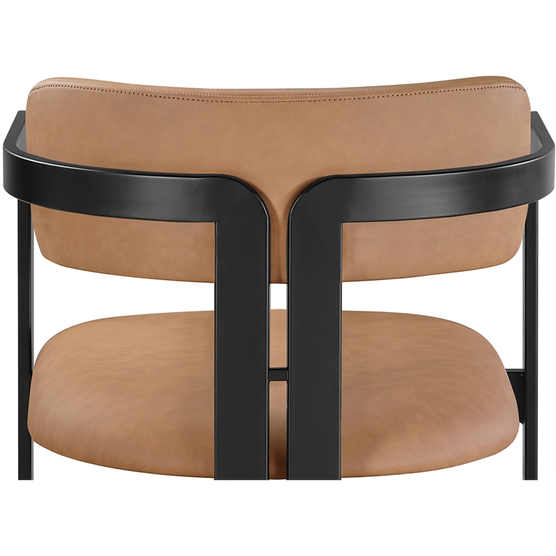 Meridian Furniture Aurum Cognac Vegan Leather Upholstered Counter Stool