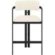 Meridian Furniture Aurum Cream Vegan Leather Upholstered Counter Stool