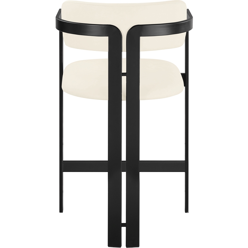 Meridian Furniture Aurum Cream Vegan Leather Upholstered Counter Stool