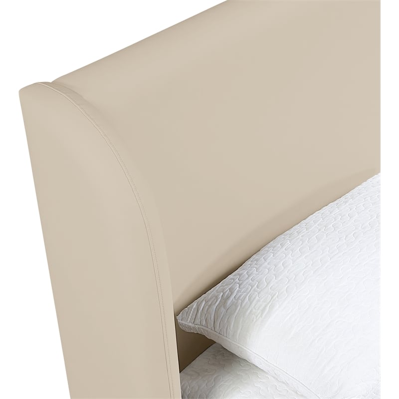 Meridian Furniture Warby Beige Vegan Leather Upholstered King Bed