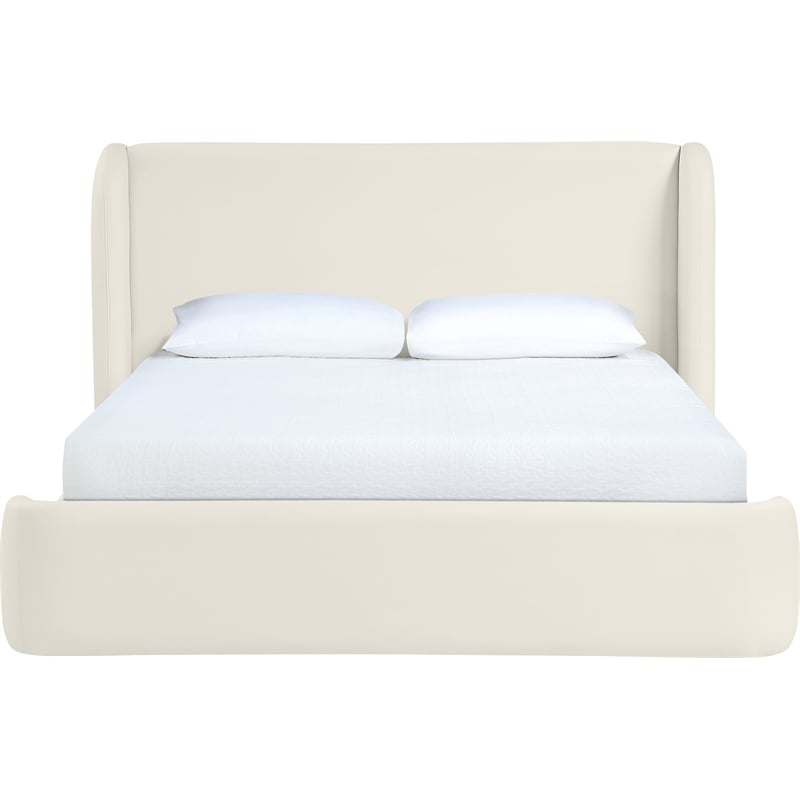 Meridian Furniture Warby Cream Vegan Leather Upholstered King Bed