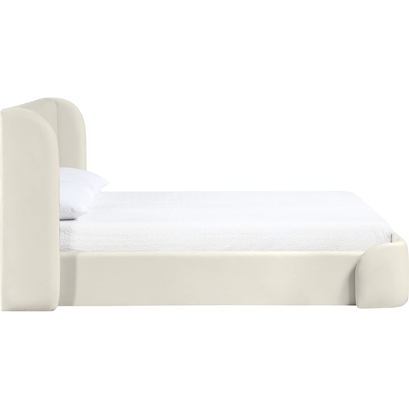 Meridian Furniture Warby Cream Vegan Leather Upholstered King Bed