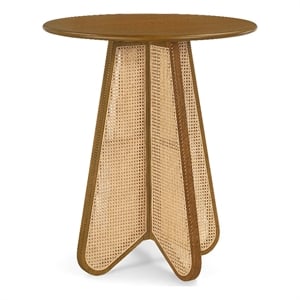 Meridian Furniture Butterfly 36&quot Brown Solid Wood And Cane Bar Height Table