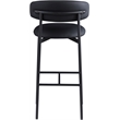 Meridian Furniture Lupita Black Vegan Leather Upholstered Bar Stool (Set of 2)