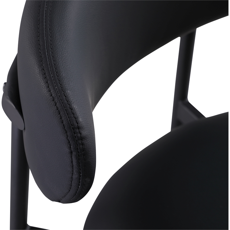 Meridian Furniture Lupita Black Vegan Leather Upholstered Bar Stool (Set of 2)