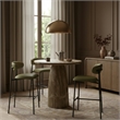 Meridian Furniture Lupita Olive Vegan Leather Upholstered Bar Stool (Set of 2)