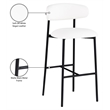 Meridian Furniture Lupita White Vegan Leather Upholstered Bar Stool (Set of 2)