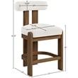Meridian Furniture Arienzo Cream Velvet Upholstered Counter Stool (Set of 2)