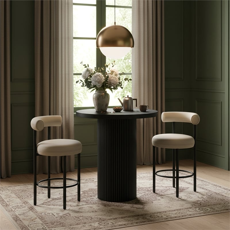 Meridian Furniture Belinda Black Oak Veneer And Solid Wood Bar Height Table