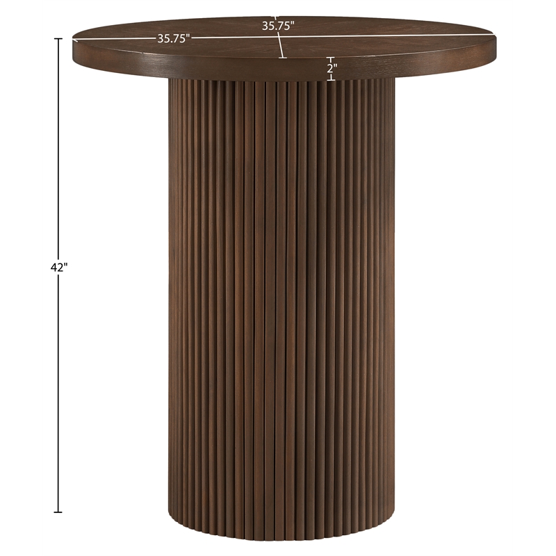 Meridian Furniture Belinda Brown Oak Veneer And Solid Wood Bar Height Table
