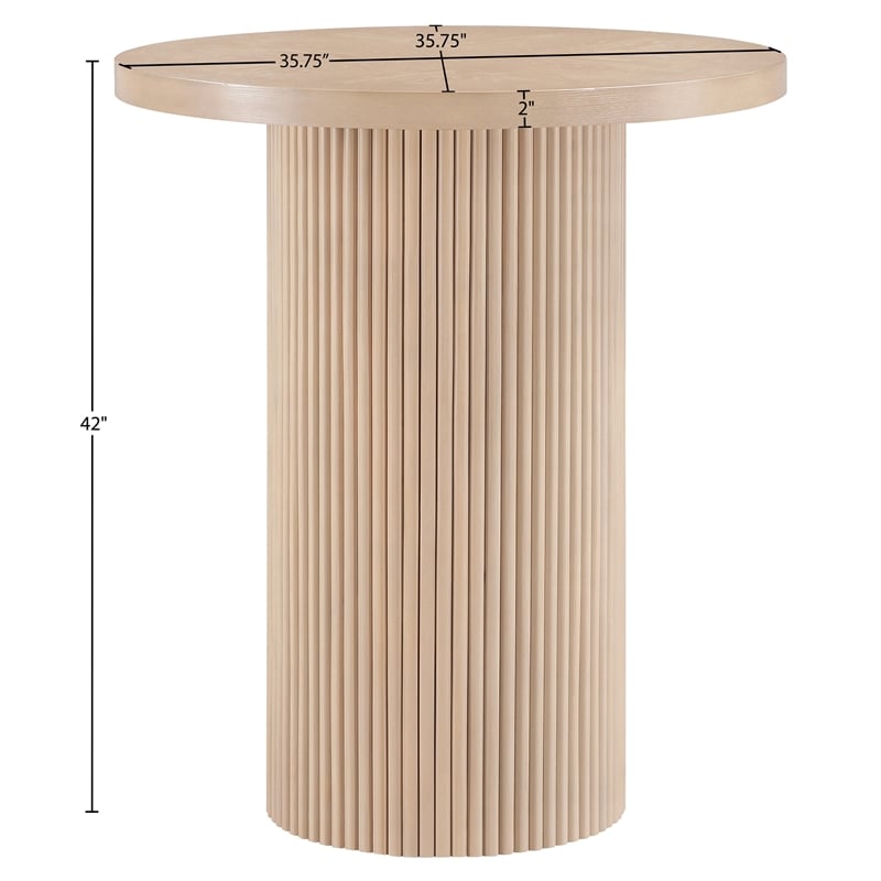 Meridian Furniture Belinda Natural Oak Veneer And Solid Wood Bar Height Table