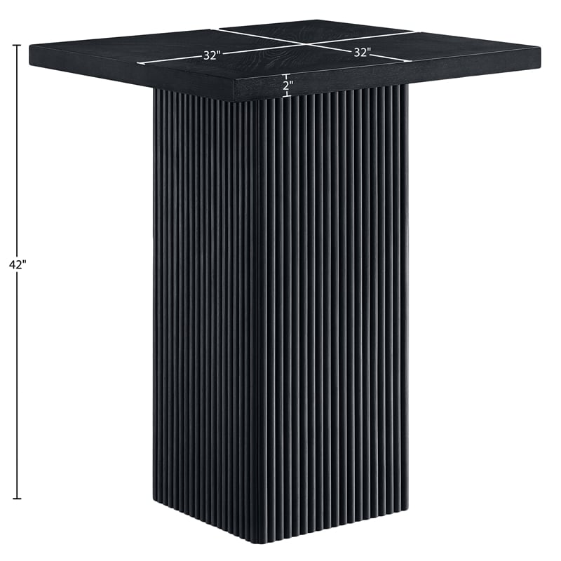 Meridian Furniture Belinda Black Oak Veneer And Solid Wood Bar Height Table