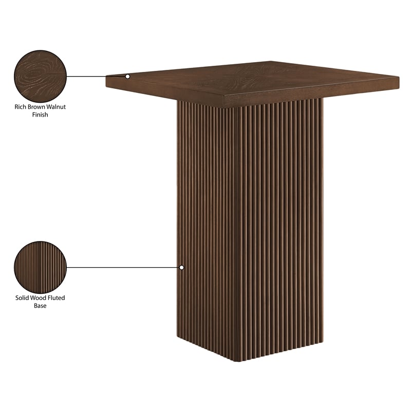 Meridian Furniture Belinda Brown Oak Veneer And Solid Wood Bar Height Table