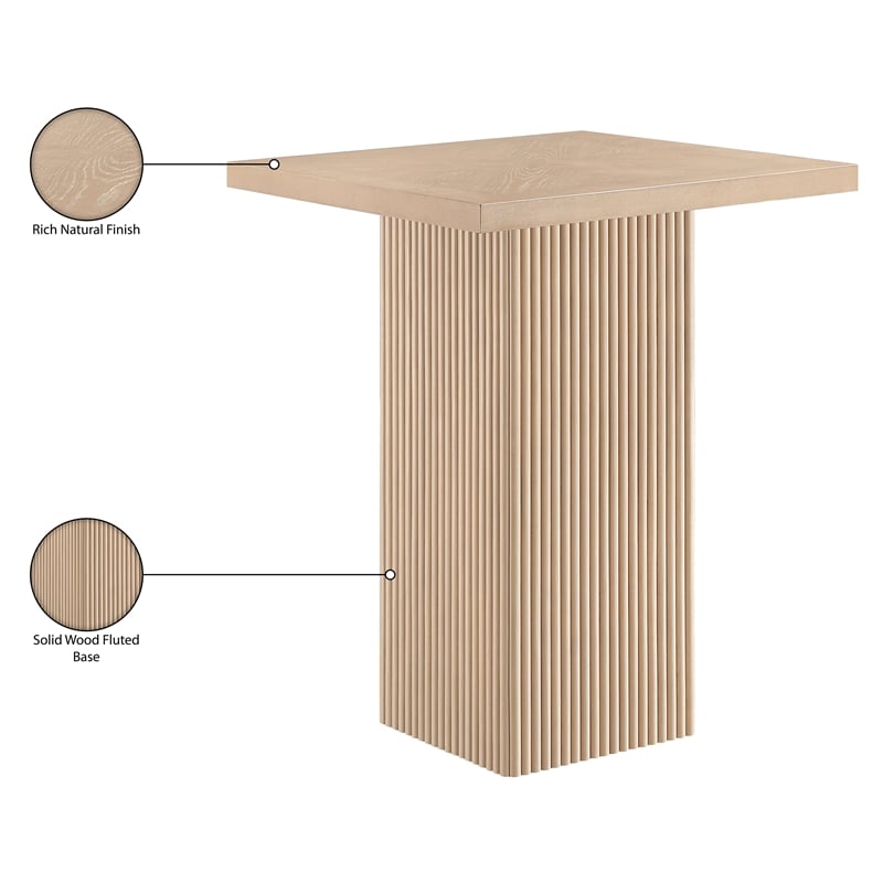 Meridian Furniture Belinda Natural Oak Veneer And Solid Wood Bar Height Table