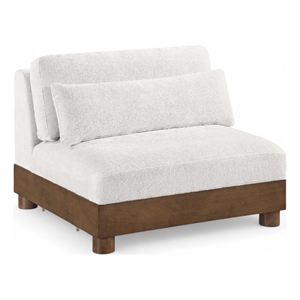 Meridian Furniture Turin Cream Chenille Fabric Upholstered Modular Armless Chair