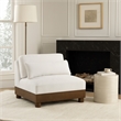 Meridian Furniture Turin Cream Chenille Fabric Upholstered Modular Armless Chair