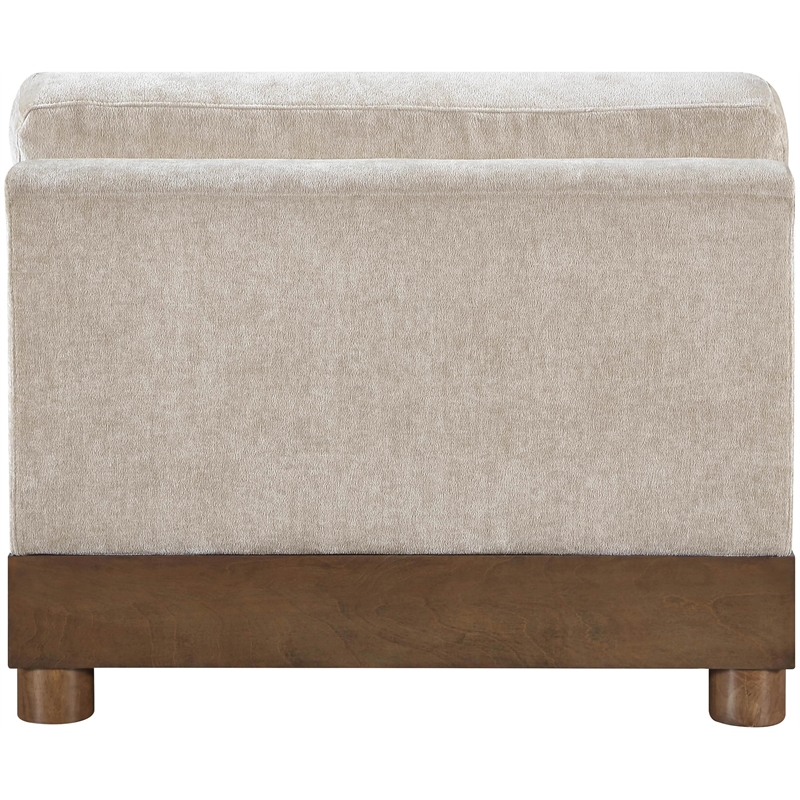 Meridian Furniture Turin Taupe Chenille Fabric Upholstered Modular Armless Chair