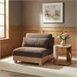 Meridian Furniture Turin Brown Chenille Fabric Upholstered Modular Armless Chair