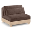 Meridian Furniture Turin Brown Chenille Fabric Upholstered Modular Armless Chair