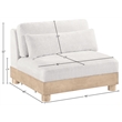 Meridian Furniture Turin Cream Chenille Fabric Upholstered Modular Armless Chair