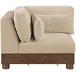 Meridian Furniture Turin Beige Chenille Fabric Upholstered Modular Corner Chair