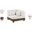 Meridian Furniture Turin Cream Chenille Fabric Upholstered Modular Corner Chair