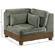 Meridian Furniture Turin Green Chenille Fabric Upholstered Modular Corner Chair