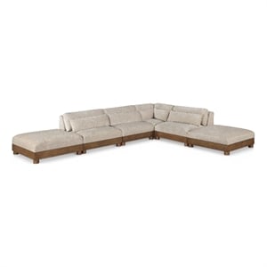 Meridian Furniture Turin 160&quot Taupe Chenille Fabric 6pc. Modular Sectional
