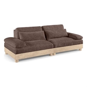Meridian Furniture Turin 95.5&quot Brown Chenille Fabric 2pc. Modular Loveseat
