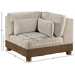 Meridian Furniture Turin Taupe Chenille Fabric Upholstered Modular Corner Chair