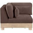 Meridian Furniture Turin Brown Chenille Fabric Upholstered Modular Corner Chair