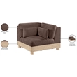 Meridian Furniture Turin Brown Chenille Fabric Upholstered Modular Corner Chair