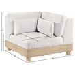 Meridian Furniture Turin Cream Chenille Fabric Upholstered Modular Corner Chair