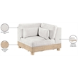 Meridian Furniture Turin Cream Chenille Fabric Upholstered Modular Corner Chair