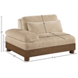 Meridian Furniture Turin Beige Chenille Upholstered Modular Left Arm Chair